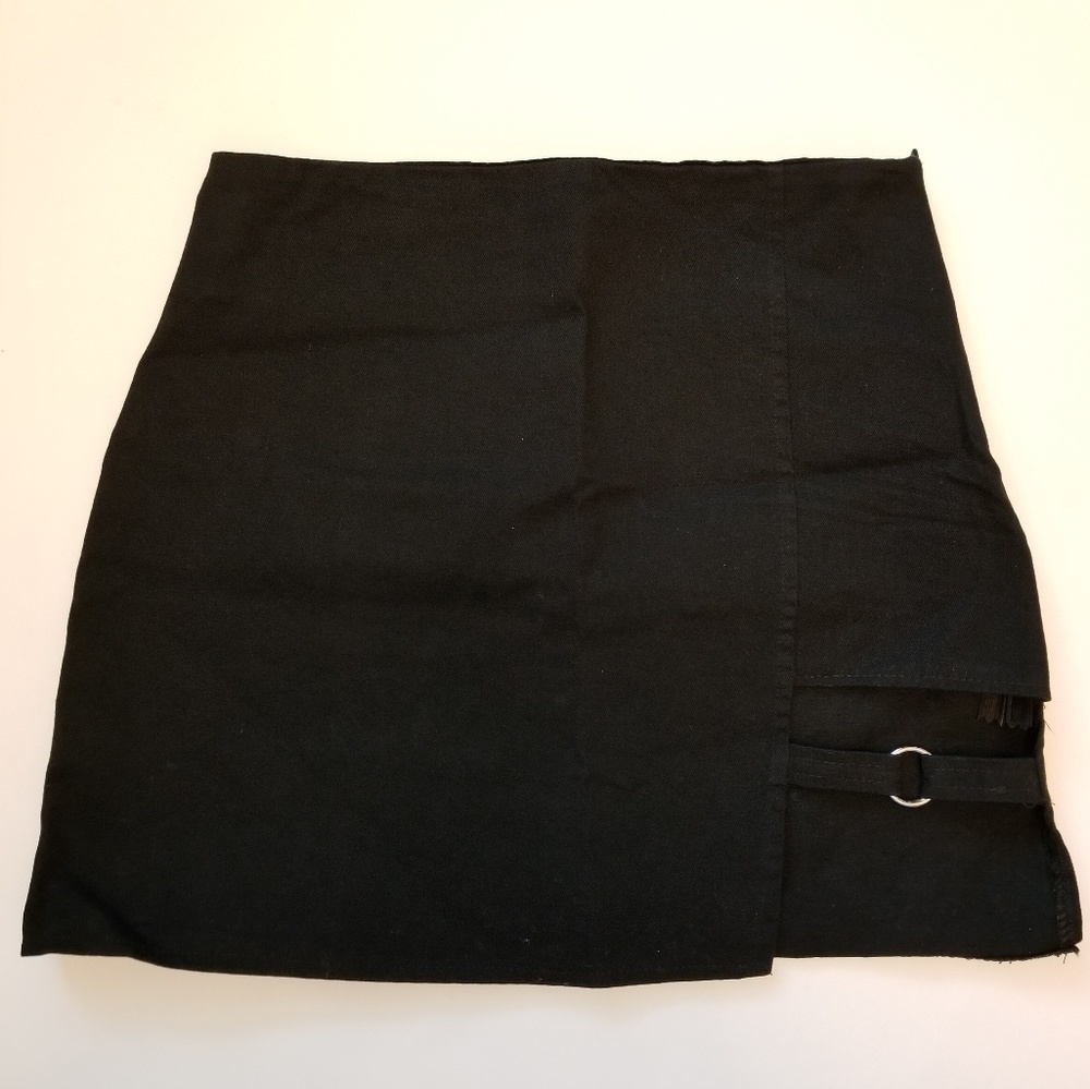 Black Unique Cutout Mini Skirt